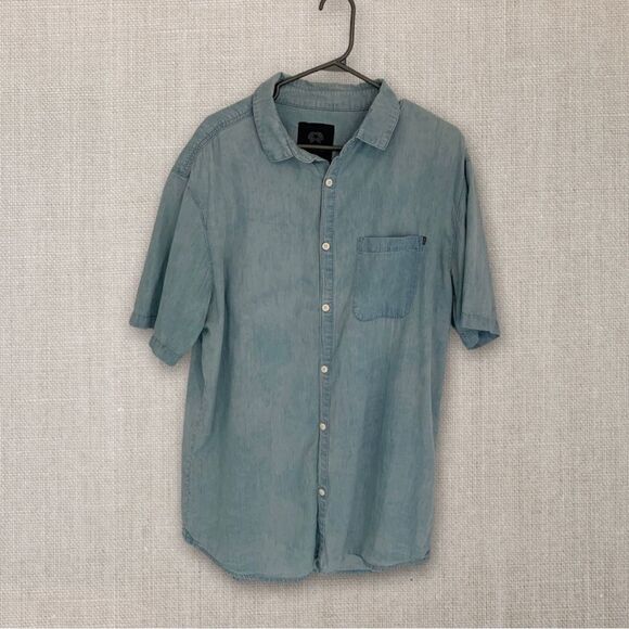 Djab Mens Button Up Denim T-shirt - Picture 3 of 4
